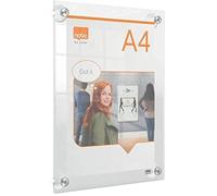 ACCO NOBO Porte-affiche mural A4 Premium Plus transparent, sans cadre, ventouses, portrait/paysage
