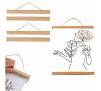 Porte-affiche, Cadre Aimanté Bois Naturel, 2 Pièces Cadre Magnétique de Photo en Bois, Cadre Photo en Bois Magnétique, Magnétique Affiche Cintre, pour accrocher des photos, des peintures (31cm)