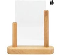 Porte affiche de table Small Bois avec finition teck laqué Securit