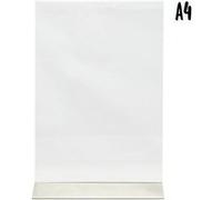 Porte affiche en L | acrylique transparent socle aluminium | Format A4 Securit