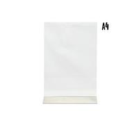Porte affiche en L | acrylique transparent socle aluminium | Format A4 Securit