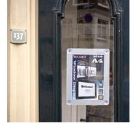 Porte affiche pour vitre - A4 - gris