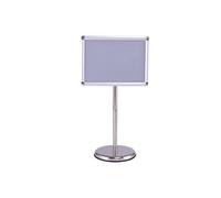 porte-affiche sur pied argent 89,5cm-134cm hauteur réglable A3 présentoir rotation à 360 degrés en acier inox