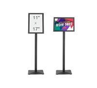 VEVOR Porte-Affiche 420 x 297 mm Présentoir sur Pied Angle Réglable Panneau d'Affichage en Aluminium avec Base Métallique Stable et Feuille en PVC Imperméable pour Menu Information Mariage Restaurant