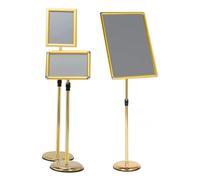 Porte-affiche Sur Pied Réglable En Hauteur Et En Largeur, Avec Base Ronde Robuste, For Une Utilisation Intérieure Et Extérieure, Couleur Noire, Support D'affiche Durable(Gold,A4)