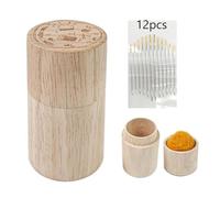 Porte-aiguilles en bois pratique avec support d'aiguille à broder, tube de rangement pour aiguilles à coudre, accessoires de crochet, porte-aiguille à broder, porte-aiguille en bois pour la couture