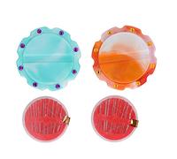 Porte - Aiguilles Magnétique Portable, Rangement Compact 2 Pièces, Plastique Rond Cyan Jaune avec 32 Aiguilles - Aimant Puissant, Pratique en Voyage, Idéal Couture et Organisatio