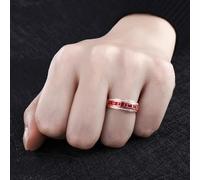 Porte Alliance Bague Femme Rose Or 18 Carats Ruby Créé en Laboratoire Rangée de Forets avec Rubis Rouge et Diamant de 0,85 CT Taille Solide Non Plaqué Moderne pour Lesbienne Fiançailles Bijoux