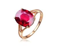 Porte Alliance Bagues Doré Or 18 Carats Ruby Créé en Laboratoire Tourmaline Sang de Pigeon Naturelle de 4,34 CT Taille Solide Non Plaqué Mode pour Tante Action de Grâces Bijoux