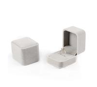 Porte Alliance Mariage Boîte à bagues carrée 6 pièces, boîte à alliances romantique for demande en mariage(Grey)