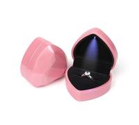 Porte Alliance Mariage Coffret à alliances en forme de cœur, présentoir à bijoux, coffret for anniversaire de mariage, fiançailles(Pink)