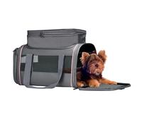 Porte-animaux approuvs des compagnies ariennes - sac de voyage pour chiens et chats ct doux avec espace extensible et conception sre (gris