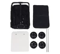 Porte-Animaux Pliant Multifonctionnel Pliage 4 Roues Pattiage Pettable Pet Voyage pour Le Camping en Plein air (Black)
