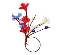 Porte-anneaux de serviette-ronds de serviette de table, | Décorations de table du jour de l'indépendance, boucles d'anneaux de Ñapkin de fleurs artificielles | Pour réunion de Banquet Fête de