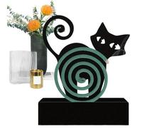 Porte-Anti-Mouches,Brûleur d'Encens Portable en Forme de Chat en Fer | Accessoire Contre Les Mouches pour Jardin Balcon Terrasse Bord De Piscine Camping Plage Véranda