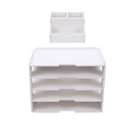Porte-archives de Bureau en PVC Blanc, Rangement Moderne pour Documents | Stockage Visible, Libère L’espace du Bureau, Adapté aux Magazines et Courrier, pour Enseignants et Maison