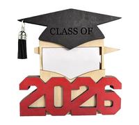 Porte-argent de fin d'études - Panneau en bois de la promotion 2026 en forme de chapeau,Boîte à argent diplôme | pour votre fils, votre fille, lycéen ou étudiant universitaire