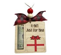 Porte-Argent De Noël pour Argent Liquide, Le Pendentif en Bois en Forme d'arbre, Les Ornements De Sapin De Noël, pour Garçons Filles Maison Salon Chambre Femmes Hommes Amis