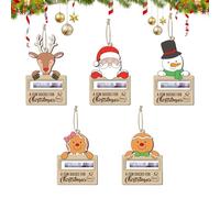 Porte-Argent de Noël pour Espèces 5 Pièces Pendentif en Bois pour Fête