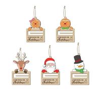Porte-Argent de Noël pour Espèces 5 Pièces Pendentif en Bois pour Fête