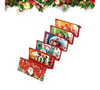 Porte-Argent de Noël pour Espèces, Enveloppe avec 10 Compartiments pour Cartes de Vœux et Chèques des Fêtes d'Hiver, Porte-Cartes Surprise de Noël, Pour Amis Adultes Hommes Femmes Adolescents Père