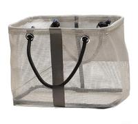 Porte-articles de toilette spacieux en maille pour les voyageurs qui ont besoin de solutions de rangement efficaces pour les essentiels de salle de bain et de douche (style court gris)