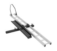 Porte-attelage de moto en aluminium, capacité de levage de 181,4 kg, porte-vélos tout-terrain avec supports de manivelle et sangles pratiques, support de moto robuste avec sangles, limiteur de pneu