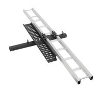 Porte-attelage de moto en aluminium, capacité de levage de 204 kg, porte-vélos tout-terrain avec supports de manivelle et sangles pratiques, support de moto robuste avec rampe