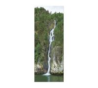 Porte Autocollants 3d Papier Peint Cascade de haute montagne L90 x H210cm Stickers De Porte 3D Sticker Porte PVC Imperméable pour Décoration Mur Salon Cuisine Chambre Salle