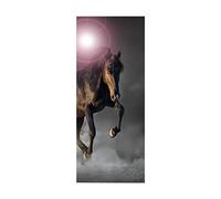 Porte Autocollants 3d Papier Peint Cheval animal L100 x H200cm Stickers De Porte 3D Sticker Porte PVC Imperméable pour Décoration Mur Salon Cuisine Chambre Salle