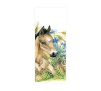 Porte Autocollants 3d Papier Peint Cheval animal L90 x H210cm Stickers De Porte 3D Sticker Porte PVC Imperméable pour Décoration Mur Salon Cuisine Chambre Salle