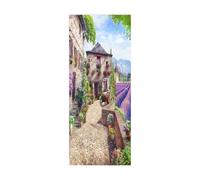 Porte Autocollants 3d Papier Peint Fleurs de la maison L77 x H200cm Stickers De Porte 3D Sticker Porte PVC Imperméable pour Décoration Mur Salon Cuisine Chambre Salle