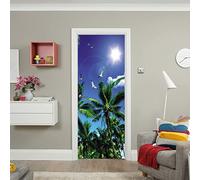 Porte Autocollants 3d Papier Peint Grand arbre vert L83 x H204cm Stickers De Porte 3D Sticker Porte PVC Imperméable pour Décoration Mur Salon Cuisine Chambre Salle