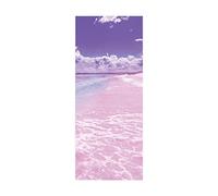 Porte Autocollants 3d Papier Peint La mer rose L100 x H200cm Stickers De Porte 3D Sticker Porte PVC Imperméable pour Décoration Mur Salon Cuisine Chambre Salle