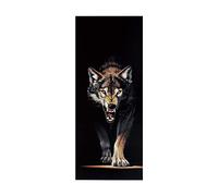 Porte Autocollants 3d Papier Peint Loup animal L83 x H204cm Stickers De Porte 3D Sticker Porte PVC Imperméable pour Décoration Mur Salon Cuisine Chambre Salle
