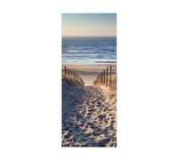 Porte Autocollants 3d Papier Peint Plage Mer L77 x H200cm Stickers De Porte 3D Sticker Porte PVC Imperméable pour Décoration Mur Salon Cuisine Chambre Salle
