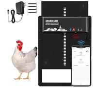Porte automatique de poulailler, programmable via une application minuterie, design solaire/batterie/grille avec protection anti-pincement, porte automatique en aluminium étanche pour poules et