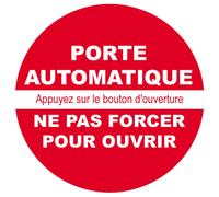 porte automatique ne pas forcer/texte - 10cm - Sticker/autocollant