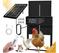 Porte Automatique Poulailler Solaire - Étanche IPX6 - Minuterie d'ouverture - Télécommande Sans Fil (328x244mm)