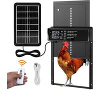 Porte Automatique Poulailler Solaire,Fonction Anti-pincement, Affichage LED,Porte Automatique Poulailler en Aluminium avec