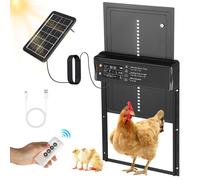 Porte Automatique Poulailler Solaire, Poulailler Automatique,Télécommande,Anti-Pincement Puerta Gallinero Automatica pour Ferme