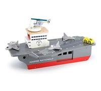 Vilac – Porte-avions Marine Nationale – Jouet en bois avec accessoires – À partir de 3 ans – 9305
