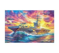 Porte-Avions Luminescent sur la mer 1000 Pièces Puzzle Expert Confirmé en Carton sans Déformation Très Difficile Décoration Murale Collection Cadeau Fête des Pères Premium 1000 PCS