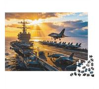 Porte-Avions Puzzle à Assembler 1000 Pièces Recyclable Avion de Chasse Rafale Puzzle à Assemblers Puzzle Accessoires de Jeu Amusant et Stimulant Jeu de Famille Idée de Cadeau Parfaite 70x50cm/100...