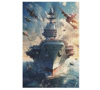 Porte-Avions Puzzle Enfants 1000pcs, Puzzles en Bois- Kit Bricolage Relax Jeux pour Adolescents Et Adultes Cadeaux 78×53cm