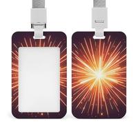 Porte-badge 3D en forme de feu d'artifice avec cordon amovible, étanche, pour bureau, lieu de travail