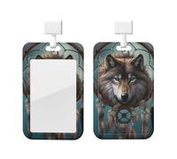 Porte-badge 3D en forme de loup avec cordon - Joli porte-badge en plastique étanche - Pour le travail, le bureau, les infirmières, les médecins, les enseignants