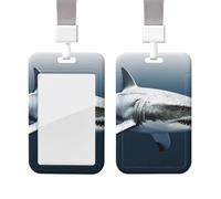 Porte-badge 3D en forme de poisson requin avec lanière - Étanche - Protection pour carte d'identité avec fenêtre transparente - Pour homme et femme - Pour travail, bureau, médecin, infirmière