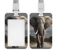 Porte-badge 3D en forme d'éléphant avec cordon amovible, étanche pour bureau, lieu de travail