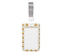 Porte-badge à motif capybara mignon, avec cordon, en plastique rigide, format vertical.